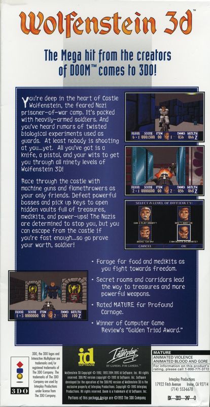 Wolfenstein 3D box art for 3DO